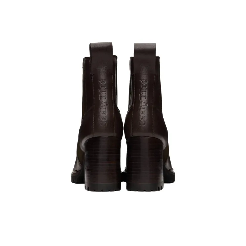 See By Chloe Mallory Short Chelsea Boots 7.6cm Women's Brown-3