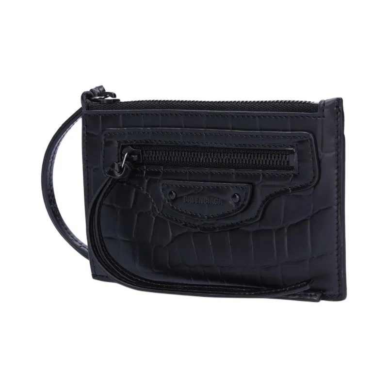 Balenciaga Neo Classic Print Business Card Holder Women's Black-2