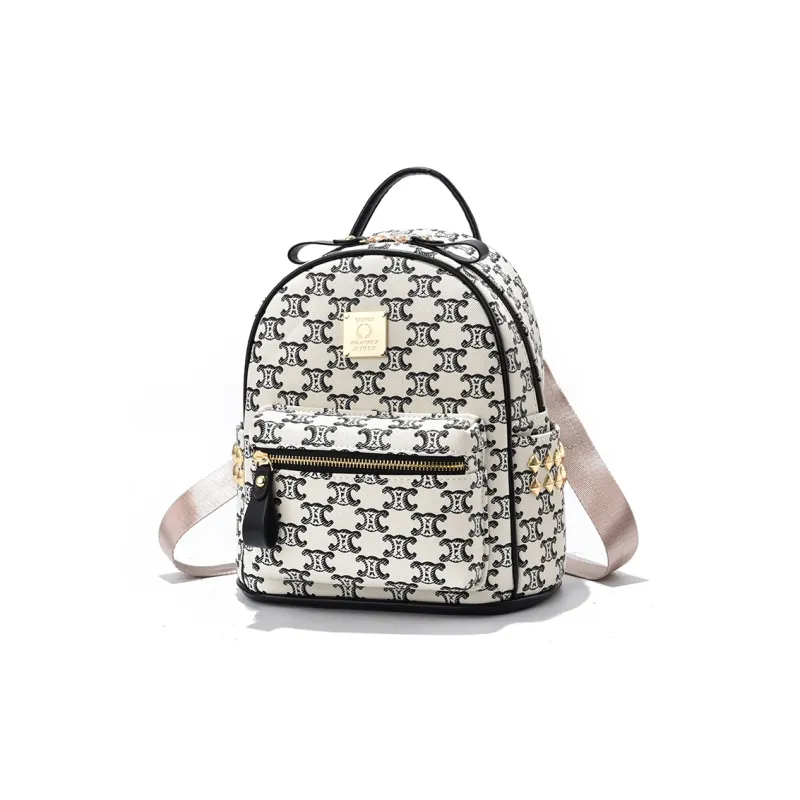 Teddy Bear Collection PU Backpack Women's Black/Coffee-1