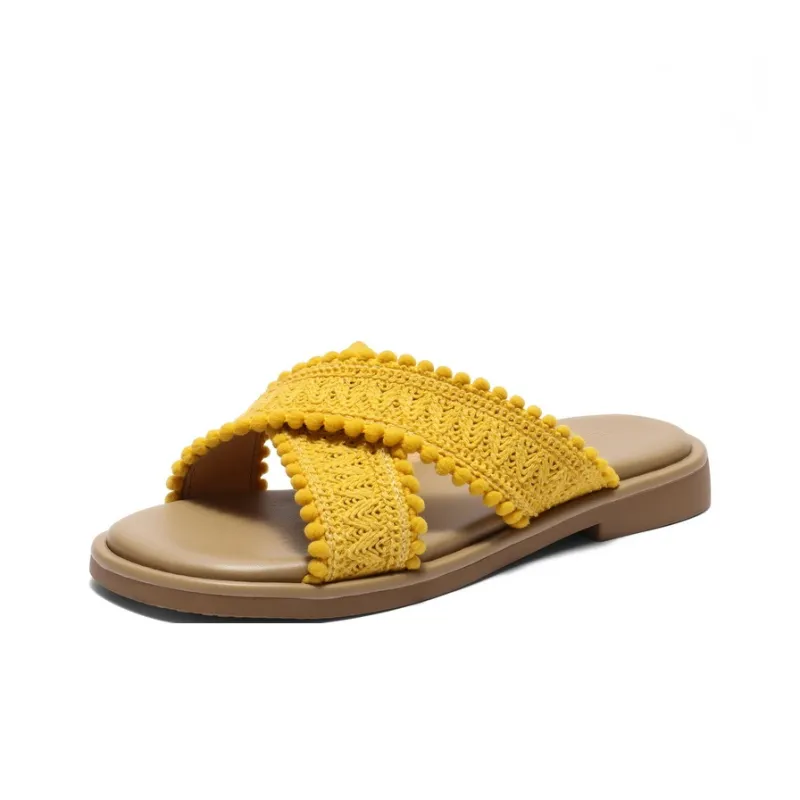 BELLE Slide Slippers Women's Ecru-6