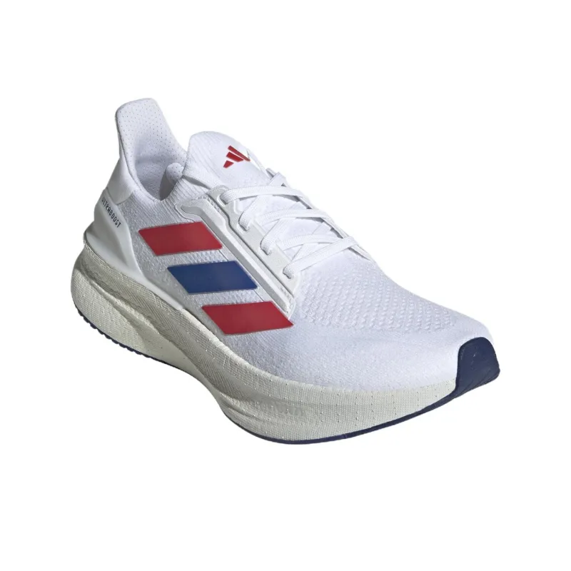 Adidas ULTRABOOST 5X Anti Slip Wear Resistant Low Top Casual Running Shoes Men's White Red-2