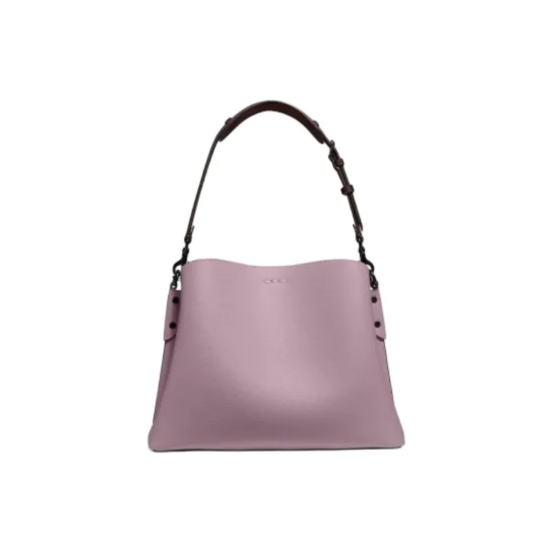 COACH Pebbled Leather Bucket Bags Shoulder Bags Women's Ice Purple-2