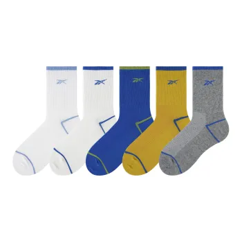 Reebok Mid Calf Socks Unisex 5 Pack Mixed Color