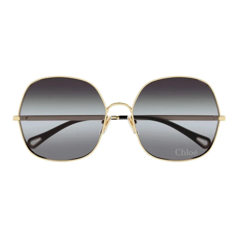 Chloe Metal Oval Sunglasses Women's Gold-1