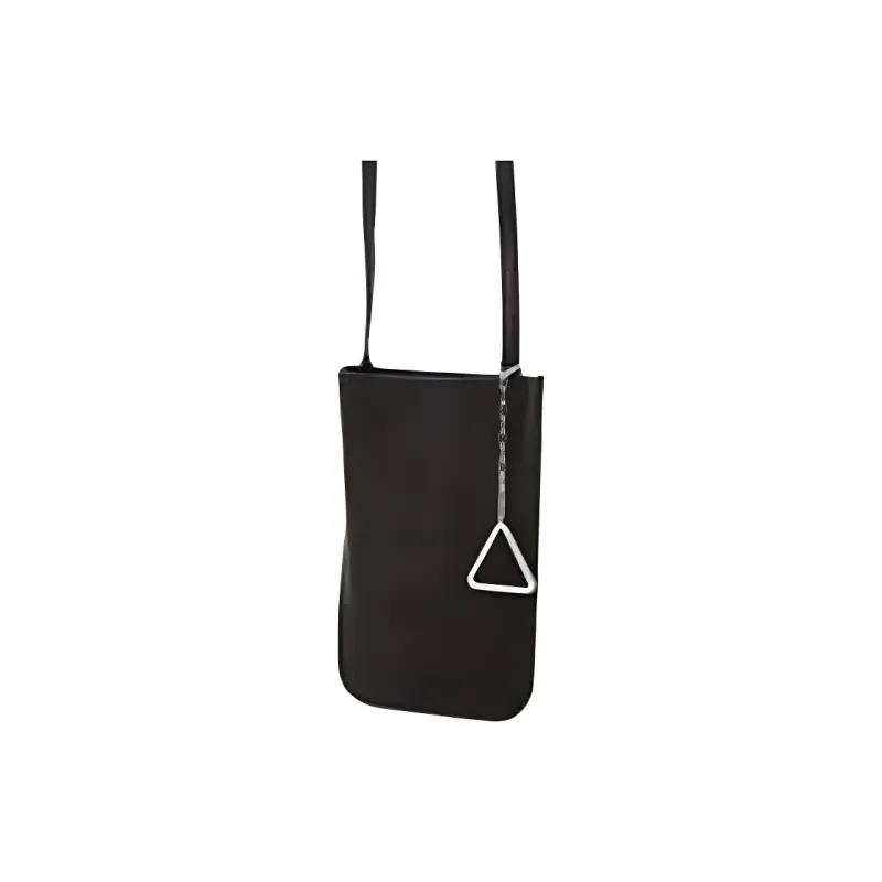 Yohji Yamamoto Chainsaw Collaboration Leather One Shoulder Crossbody Cell Phone Pouch Men's Black-0