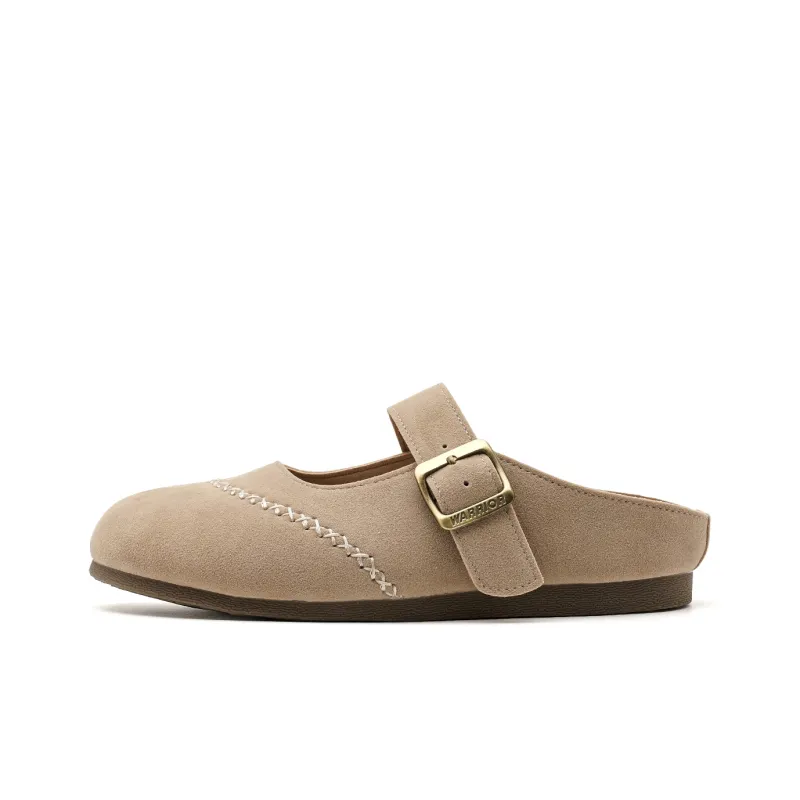 Warrior Closed Toe Mules Coverage Abrasion Resistant Lightweight Slip Resistant Low Top Casual Shoes Women's Sand-0