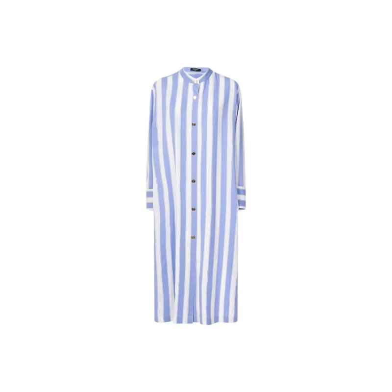 BALMAIN Long Sleeved Dresses Women's Blue-0