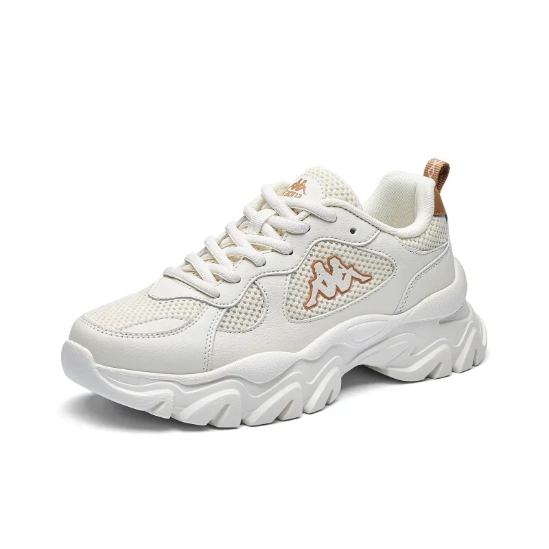 Kappa Back to Back Anti Slip Wear Resistant Low Top Chunky Sneakers Women's White Brown-2