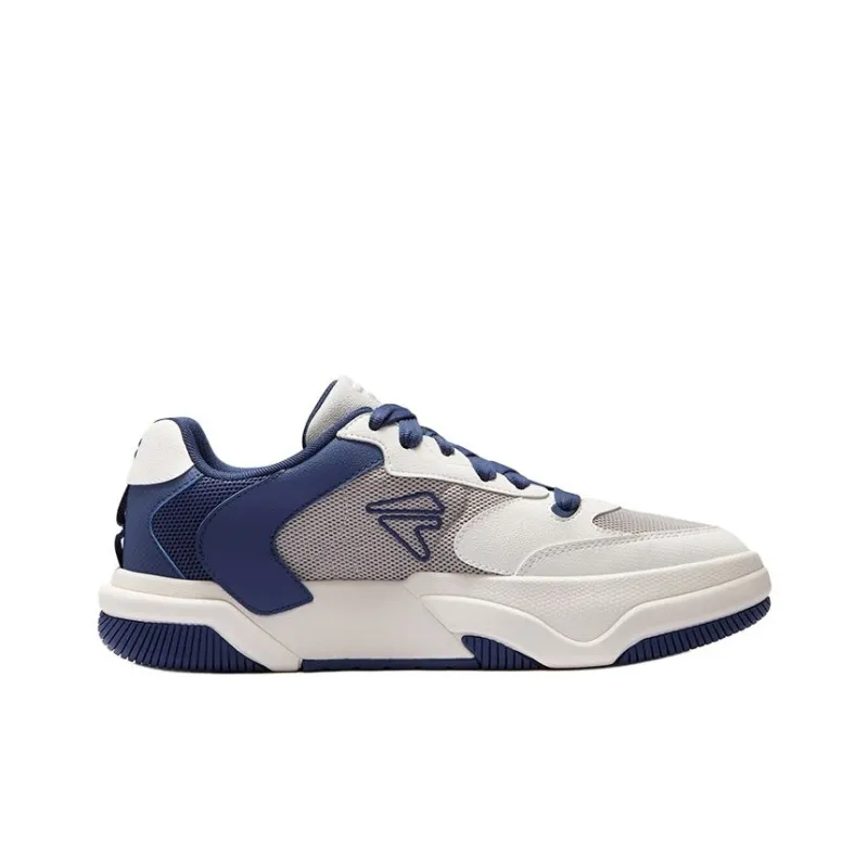 FILA FUSION GRIND Non slip Lightweight Low Top Skateboard Shoes Men's White Blue-1