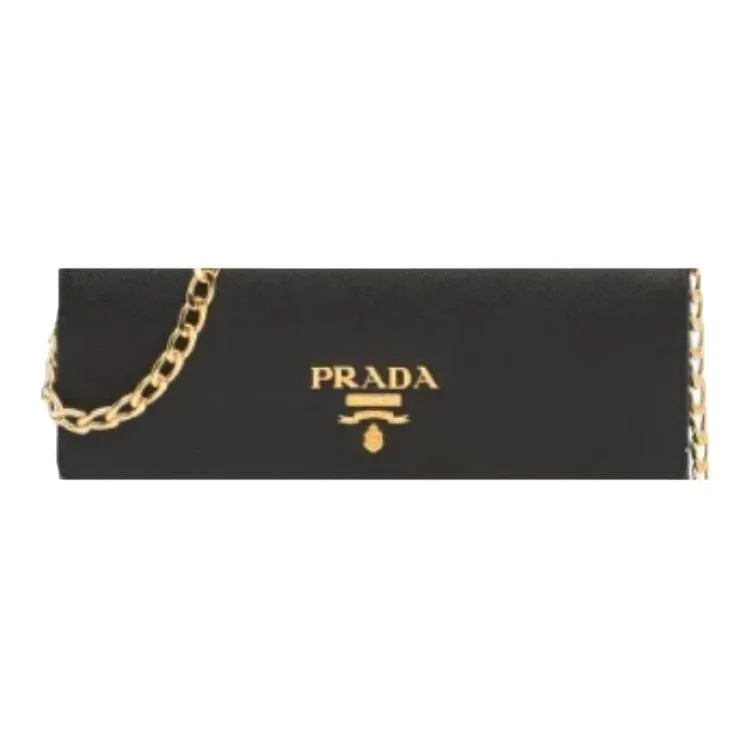 PRADA Saffiano Leather Shoulder Bag Women's Black-1