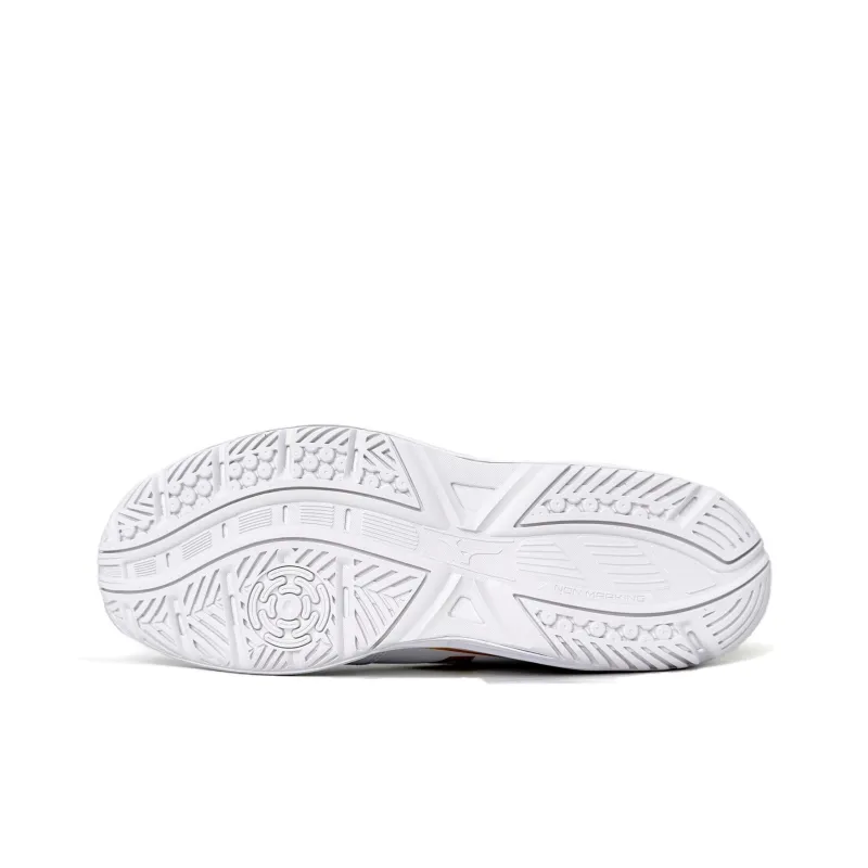 Mizuno Cushioning Breathable Balance Impact Resistant Low Top Training Shoes Unisex White Yellow-4