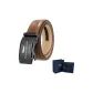 Black Frame/Gunmetal Buckle+95 Pattern, Coffee Strap (Dark Blue Box)