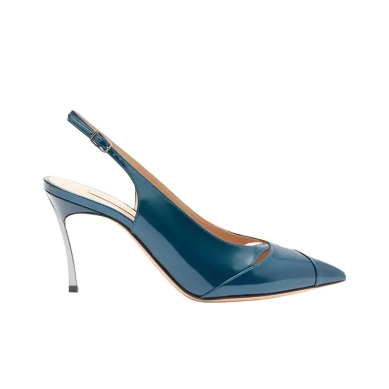 Casadei Samurai Blade Slim Heel High Heels 8cm Women's Blue-1