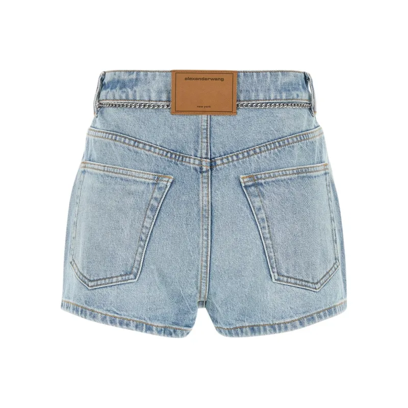 Alexander Wang Denim Short Skirts Women's Light Blue-1