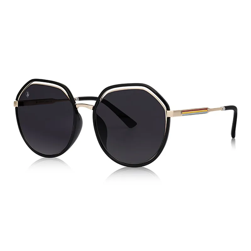 VEGOOS TR/Memory Plastic Stainless Steel Irregular Shape Sunglasses Women's-0