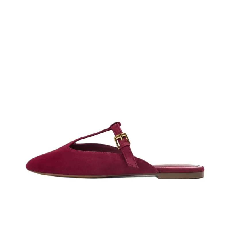 ZARA Abrasion Resistant Closed Toe Slippers Women's Red-0