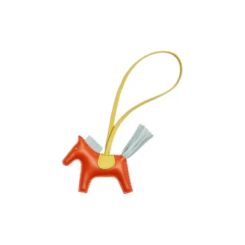 HERMES Rodeo Milo Lambskin Bag Charm Bag Merch Trumpets Unisex Red Chalcedony Color