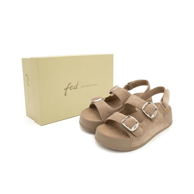 FED One Strap Sandals Women's Camel-2