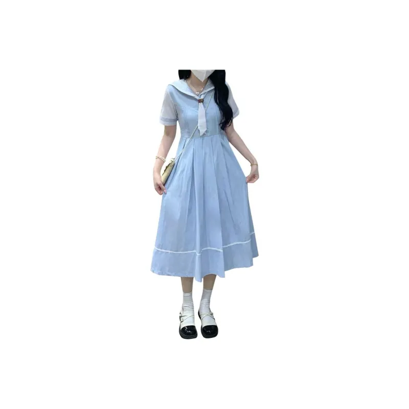 Flowers In Water Short Sleeved Dress Women's-0