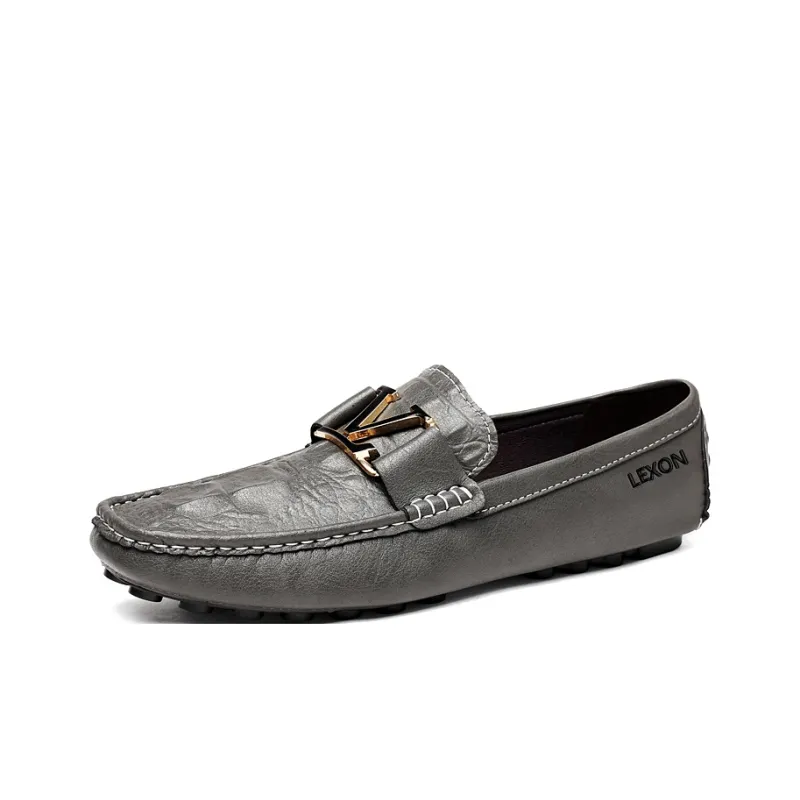 LEXON Gommino Loafers Men Black/White/Gray-12