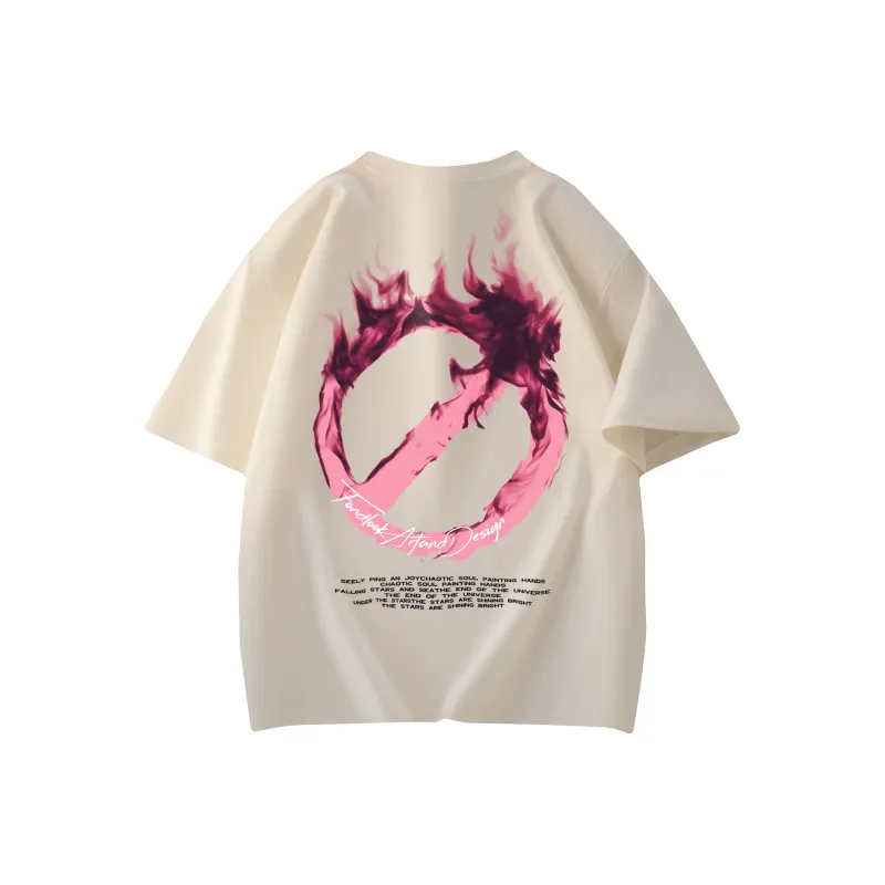 FONDLOOK T Shirts Unisex Light Beige Apricot-1