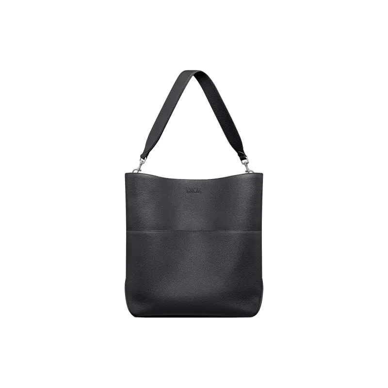 DIOR Calfskin Hobo Bag Shoulder Bag Unisex Black-3