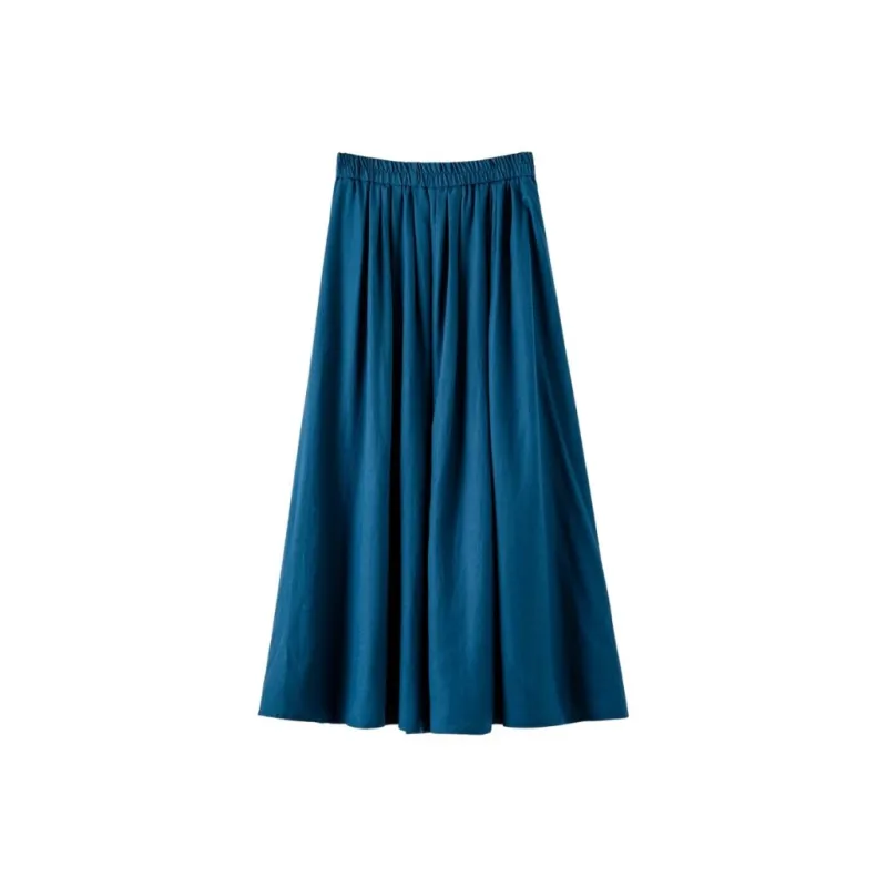 Late White Casual Long Skirt Women's-0