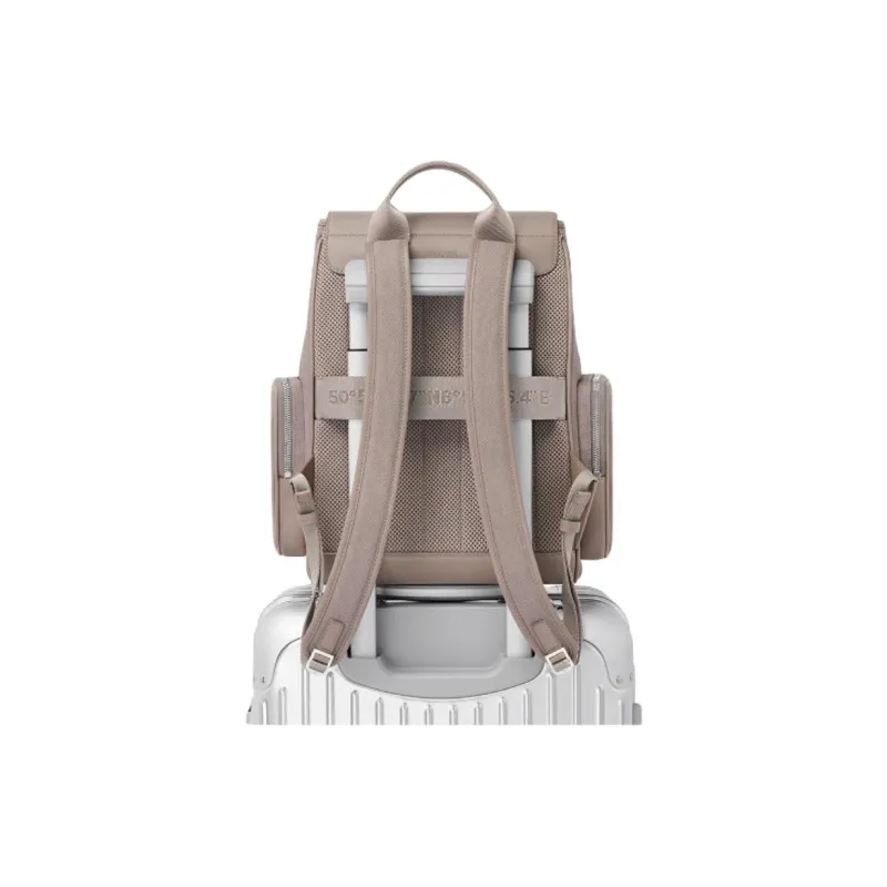 RIMOWA Never Still Canvas With Leather Backpack Trumpets Unisex Taupe-4
