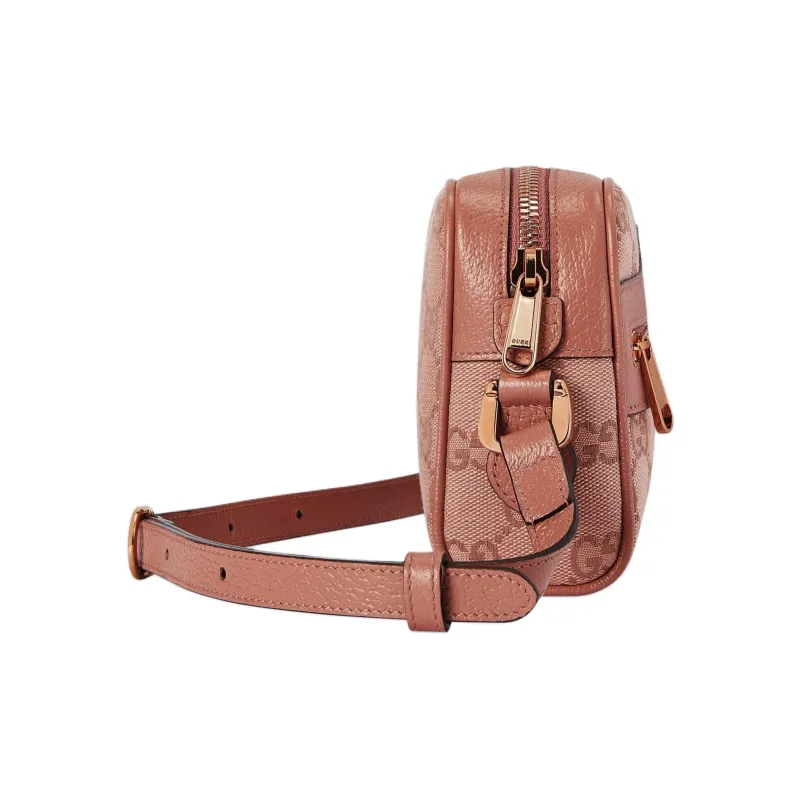 GUCCI Ophidia Fabric With Cow Leather Shoulder Bag, Crossbody Bag Mini Women's Pink-2
