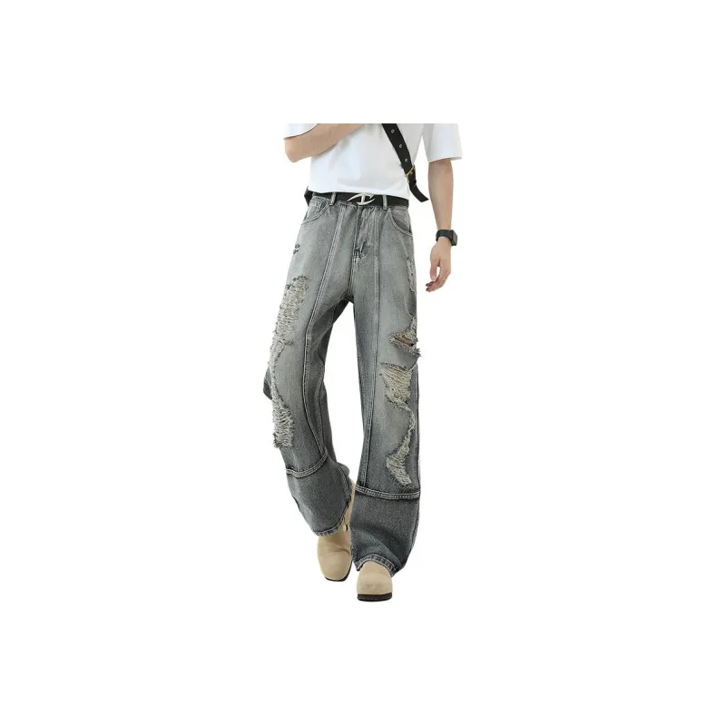 MGXEK Jeans Unisex Blue Gray-0