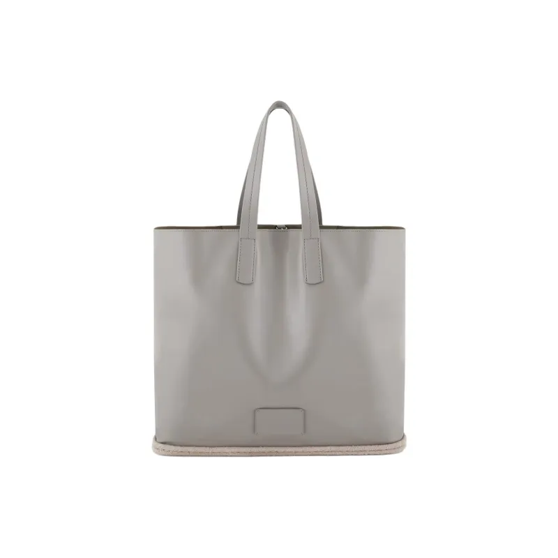 AMANI Calfskin Tote Bag, Shopping Bag, Handbag Unisex Gray-0