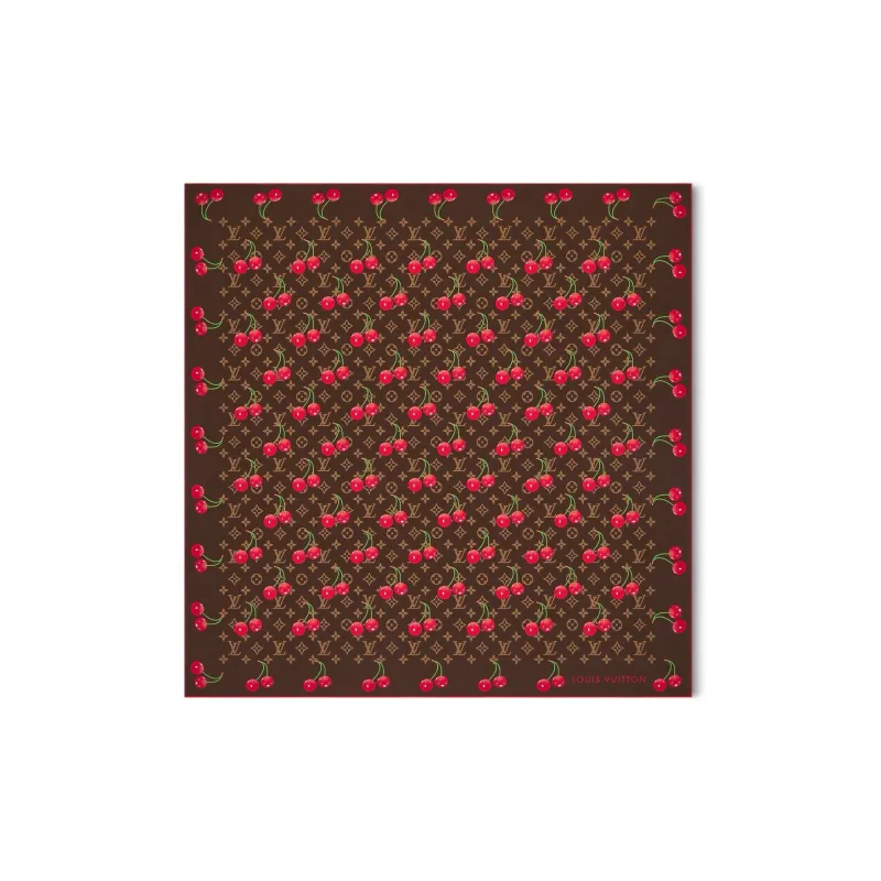 LOUIS VUITTON Silk Scarves Unisex Brown-0