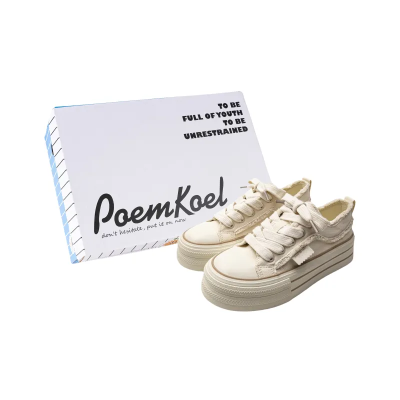 POEM KOEL Height Increasing Abrasion Resistant Breathable Slip Resistant Low Top Skateboard Shoes Women's-8