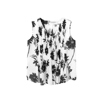 DIALOGUE Shirts Women's White Base With Silhouette Floral