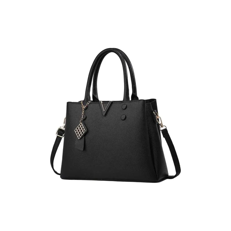 Boniu PU Tote Bag, Single Shoulder Crossbody Handbag Women's Red/Black/Light Khaki-2