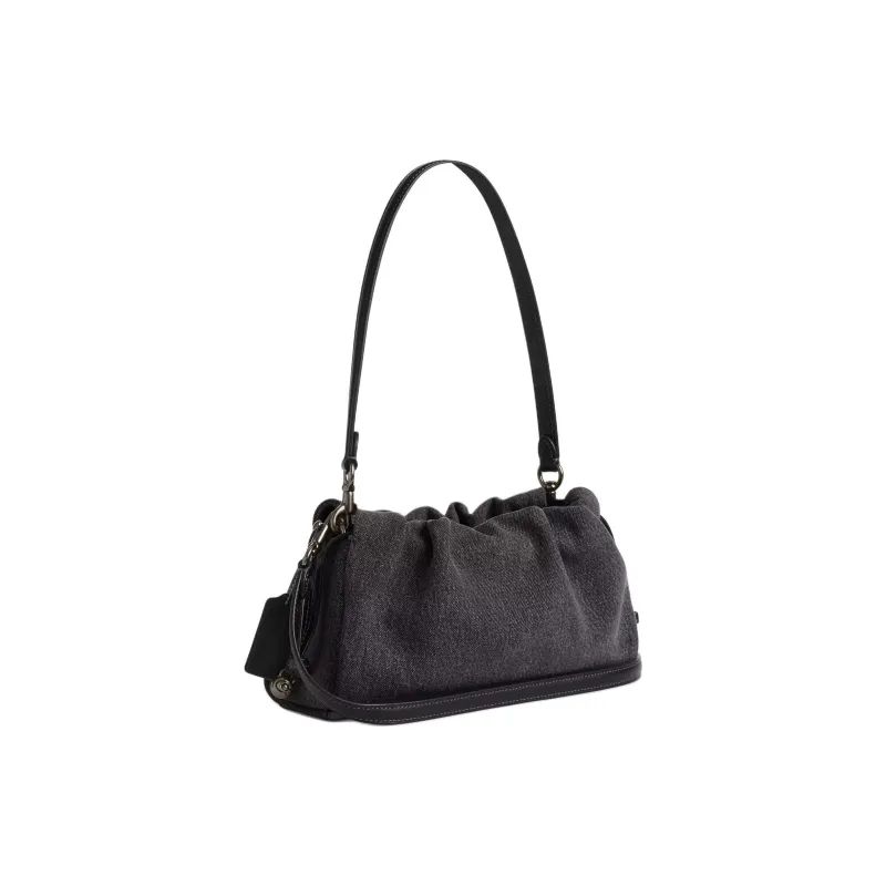 COACH Faye Denim Portable Crossbody Bag, Shoulder Bag Medium Size Women's Washed Gray-1