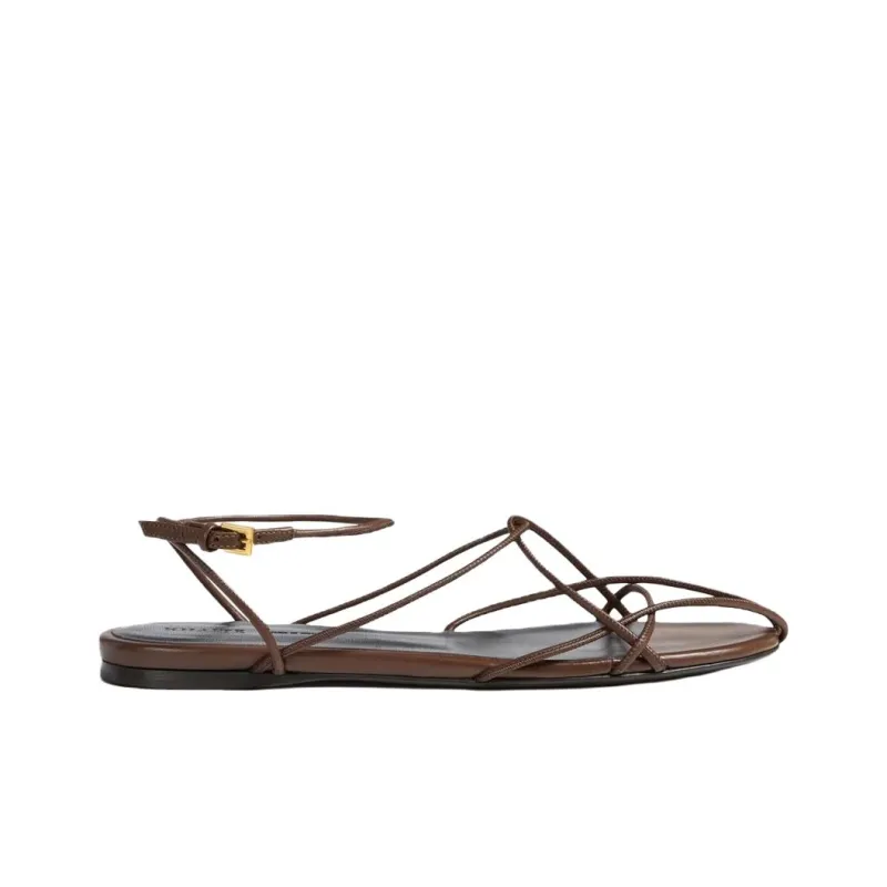 KHAITE Loulou One Strap Sandals Women's Brown-1