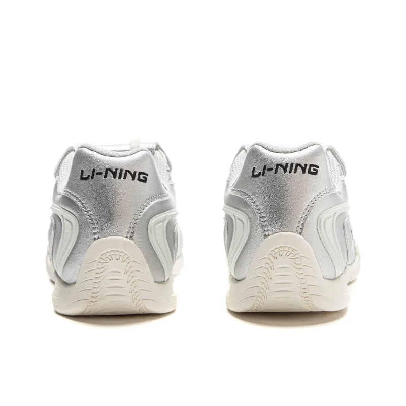 LiNing Slip Resistant, Abrasion Resistant, Lightweight Low Top Casual Shoes Women's Silver-5