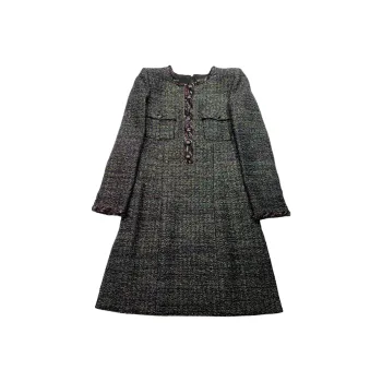 CHANEL 21K Long Sleeved Dress Women's Multicolor