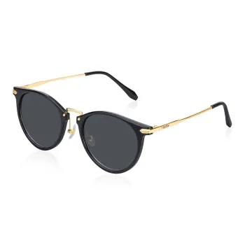 VEGOOS Stainless Steel Round Sunglasses Women's