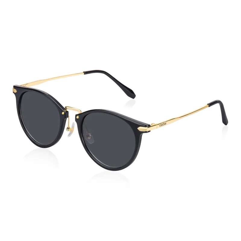 VEGOOS Stainless Steel Round Sunglasses Women's-0