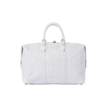 GOYARD Bowling Canvas Travel Bag Unisex White
