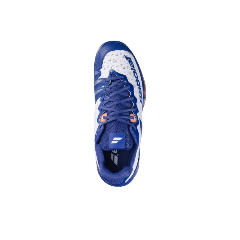 Babolat Anti Slip Wear Resistant Low Top Badminton Shoes Men's White Blue-2