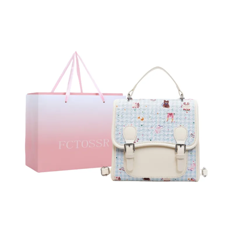 FCTOSSR PU Backpack Women's Diamond Pattern/Small Plaid/Stripes-4