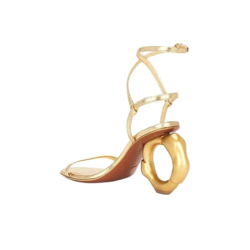 CULT GAIA Circe One Strap Sandals 9cm Women's Gold-3