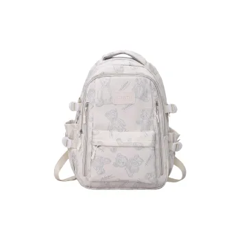 WICKBUEN Nylon Backpack Unisex Ecru/Black/Gray/Purple