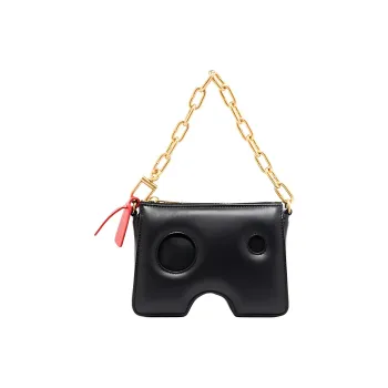 OFF WHITE Burrow 15 Leather Mini Bag Black