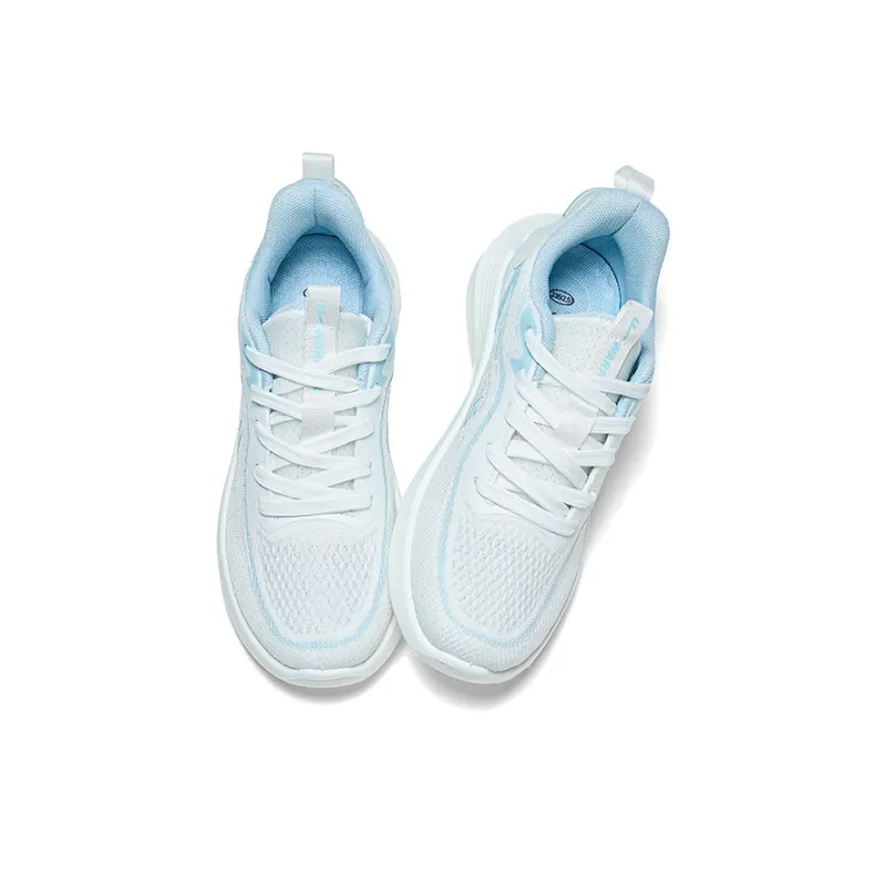 Warrior Cushioning Rebound Height Increasing Lightweight Slip Resistant Low Top Running Shoes Women's White Blue-2