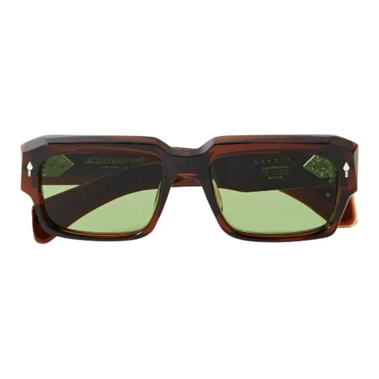 JACQUES MARIE MAGE Acetate Rectangular Sunglasses Men's Brown-0