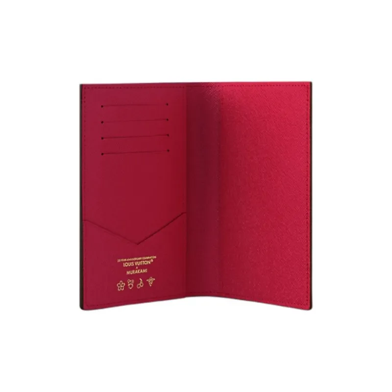 LOUIS VUITTON Takashi Murakami Collaboration Monogram Cherry Coated Canvas Card Holder Passport Holder Women's Brown-3